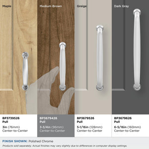 Amerock Cabinet Pull Polished Chrome 3-3/4 inch (96 mm) Center-to-Center Renown 1 Pack Drawer Pull Cabinet Handle Cabinet Hardware