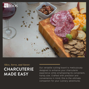 John Boos CCB183-S Large Maple Wood Cutting Board for Kitchen 18 x Inches, 3 Inches Thick Reversible End Grain Charcuterie Block with Finger Grips 18X18X3 MPL-END GR-REV-GR