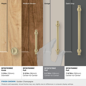 Amerock Cabinet Pull Golden Champagne 5-1/16 in (128 mm) Center-to-Center Drawer Pull Winsome Kitchen and Bath Hardware Furniture Hardware