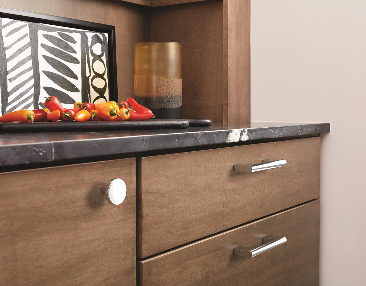 Amerock Cabinet Pull Polished Chrome 3-3/4 inch (96 mm) Center-to-Center Versa 1 Pack Drawer Pull Cabinet Handle Cabinet Hardware