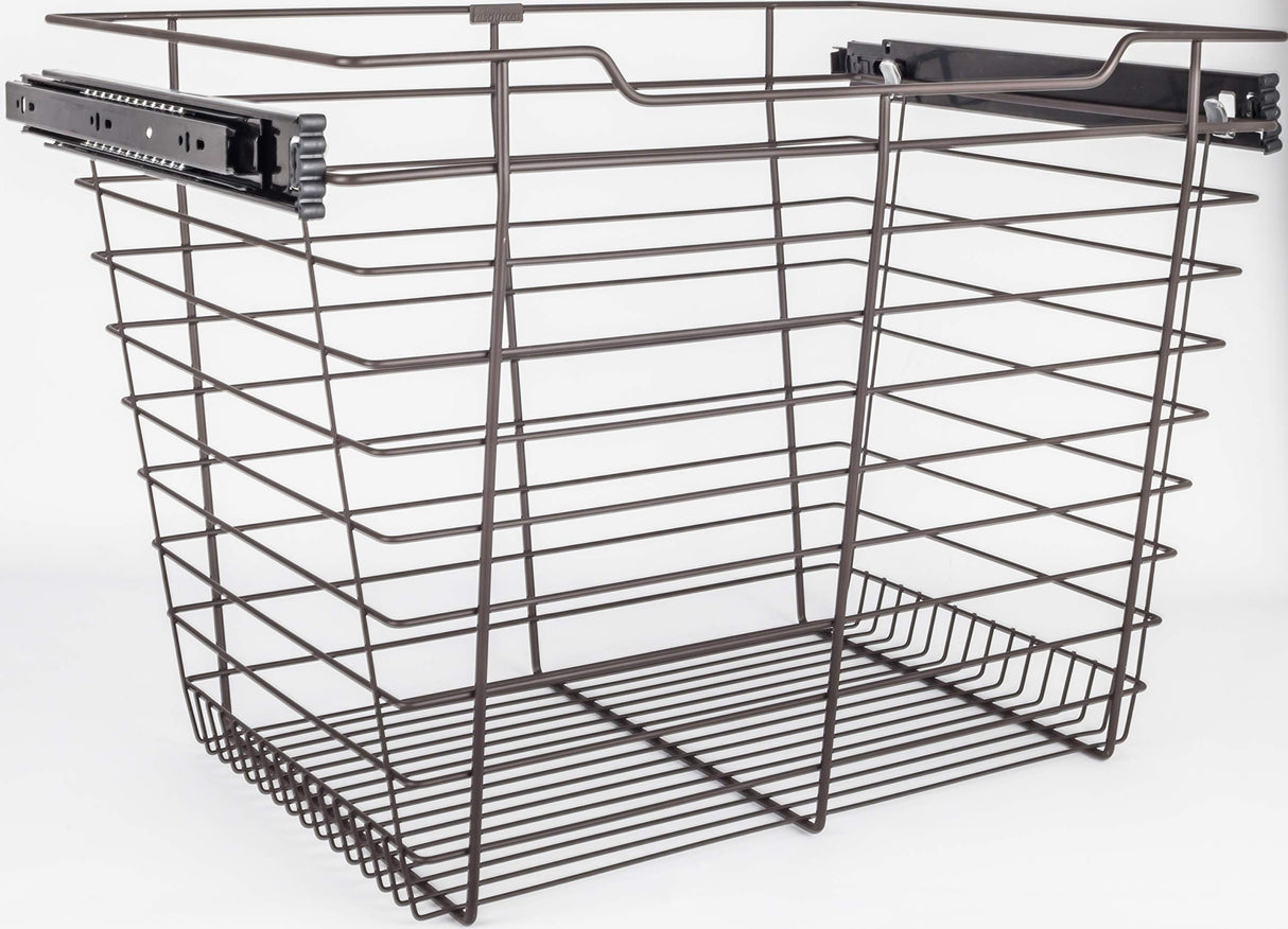 Hardware Resources POB1-142317CH Chrome Closet Pullout Basket with Slides 14"D x 23"W x 17"H