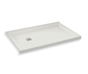 MAAX 420035-502-001-101 B3Square 6034 Acrylic Corner Left Shower Base in White with Center Drain