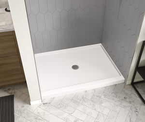 MAAX 106753-000-002-000 Icon 4832 AcrylX Alcove Shower Base with Center Drain in White