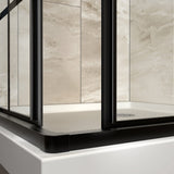 DreamLine French Corner 42 in. D x 42 in. W x 74 3/4 in. H Framed Sliding Shower Enclosure in Satin Black and Black Acrylic Base, DL-6790-09