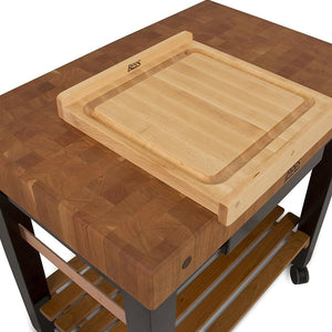 John Boos KNEB17 Maple Wood Cutting Board for Kitchen Prep, 17.75" x 17.25", 1.25 Inch Thick, Edge Grain Reversible Charcuterie Block with Juice Groove 17.75X17.25 MPL-EDGE GR-KNEAD BRD-