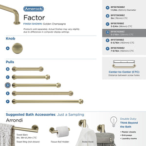 Amerock Cabinet Pull Golden Champagne 5-1/16 in (128 mm) Center-to-Center Drawer Pull Factor Kitchen and Bath Hardware Furniture Hardware