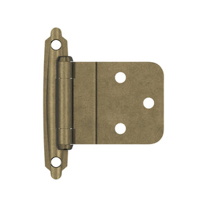 Amerock Cabinet Hinge 3/8 inch (10 mm) Inset Hinge Burnished Brass 2 Pack Self-Closing Hinge Face Mount Hinge Cabinet Door Hinge