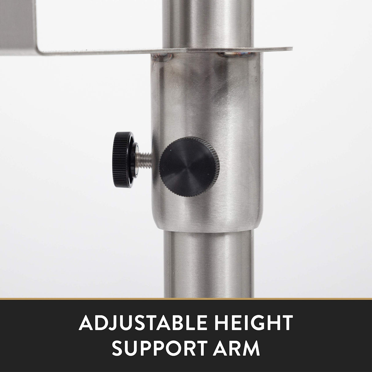 John Boos SDS-SB-3 Commercial Adjustable Stainless Steel Hand Sanitizer Jug Dispenser Holder/Stand, Maximum Height 52"