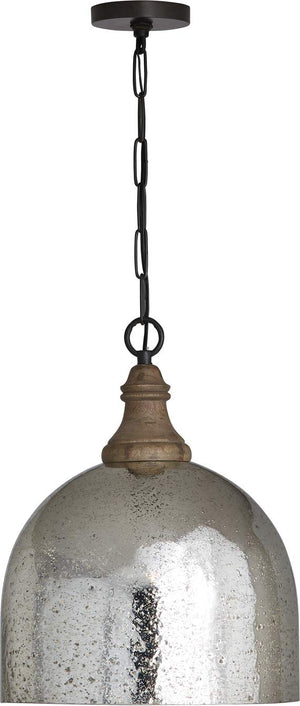 Capital Lighting 336011YP-483 Inglewood 1 Light Pendant Grey Wash and Dark Pewter