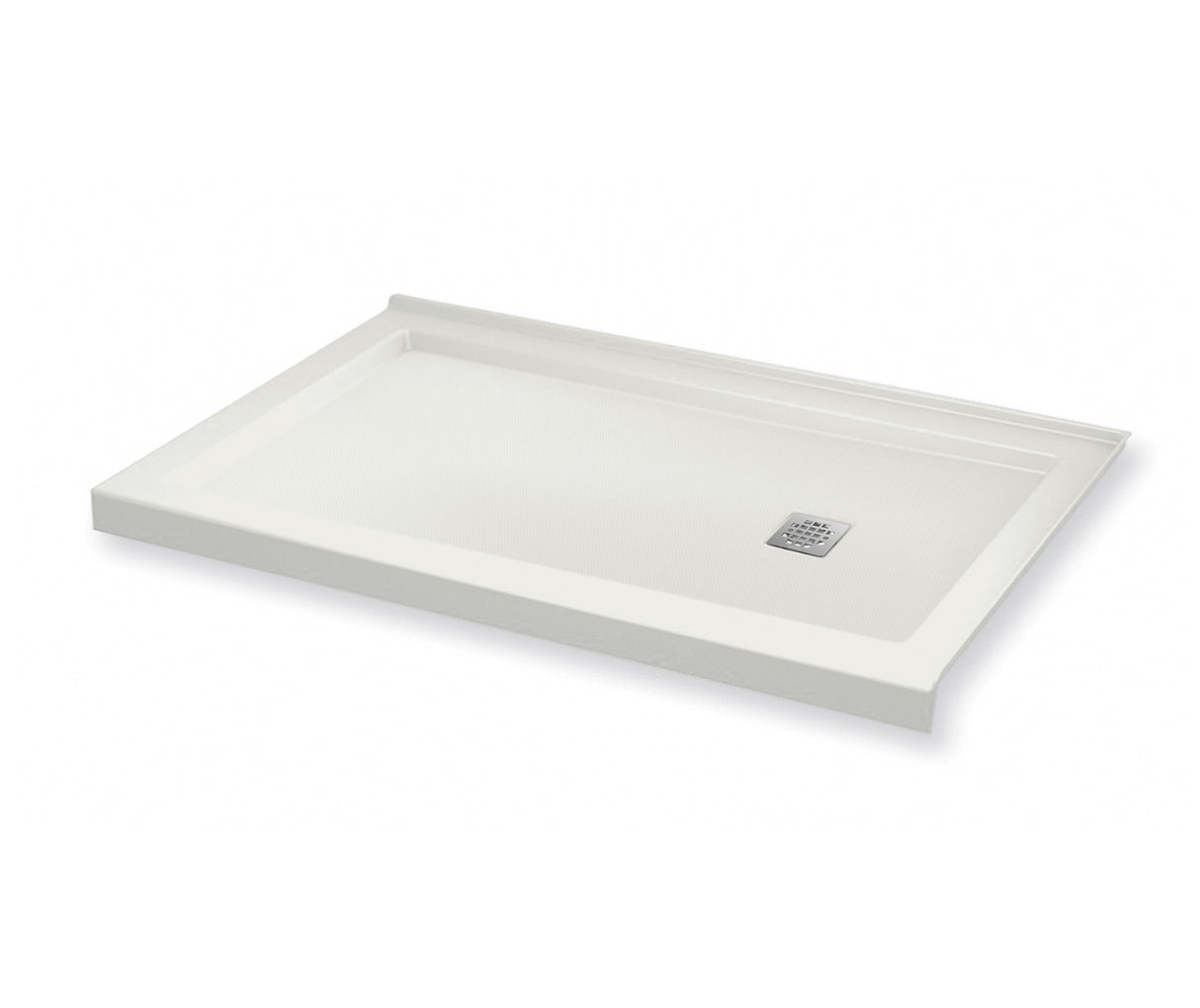 MAAX 420006-543-001-100 B3Square 6036 Acrylic Corner Right Shower Base in White with Anti-slip Bottom with Right-Hand Drain