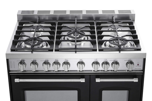 Verona VPFSGG365DE Prestige 36" Gas Double Oven Range - Matte Black