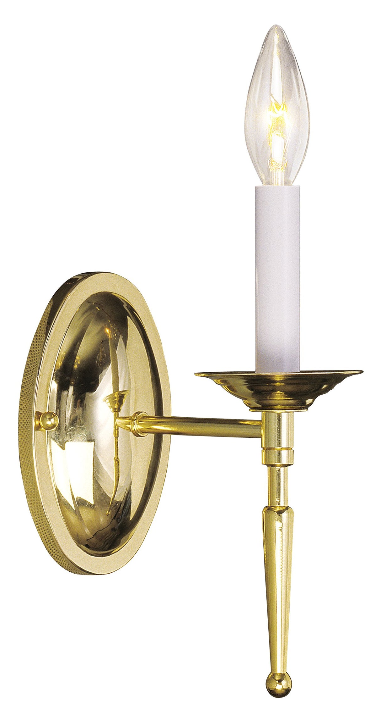 Livex Lighting 5121-02 Williamsburg 1-Light Wall Sconce, Polished Brass