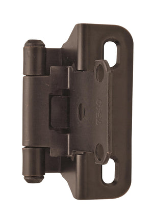 Amerock Cabinet Hinge 1/4 inch (6 mm) Overlay Hinge Oil Rubbed Bronze 2 Pack Self-Closing Hinge Partial Wrap Hinge Cabinet Door Hinge