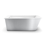 MAAX 105571-055-006 Optik 6032 F Acrylic Freestanding End Drain Aerofeel Bathtub in White with Sterling Silver Skirt