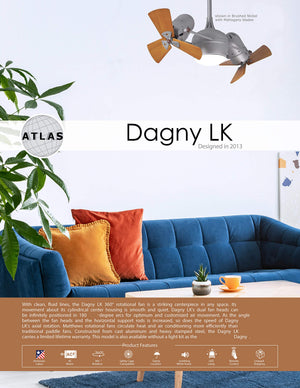 Matthews Fan DGLK-TB-WDBW Dagny 360° double-headed rotational ceiling fan with light kit in Textured Bronze finish with solid barn wood blades.
