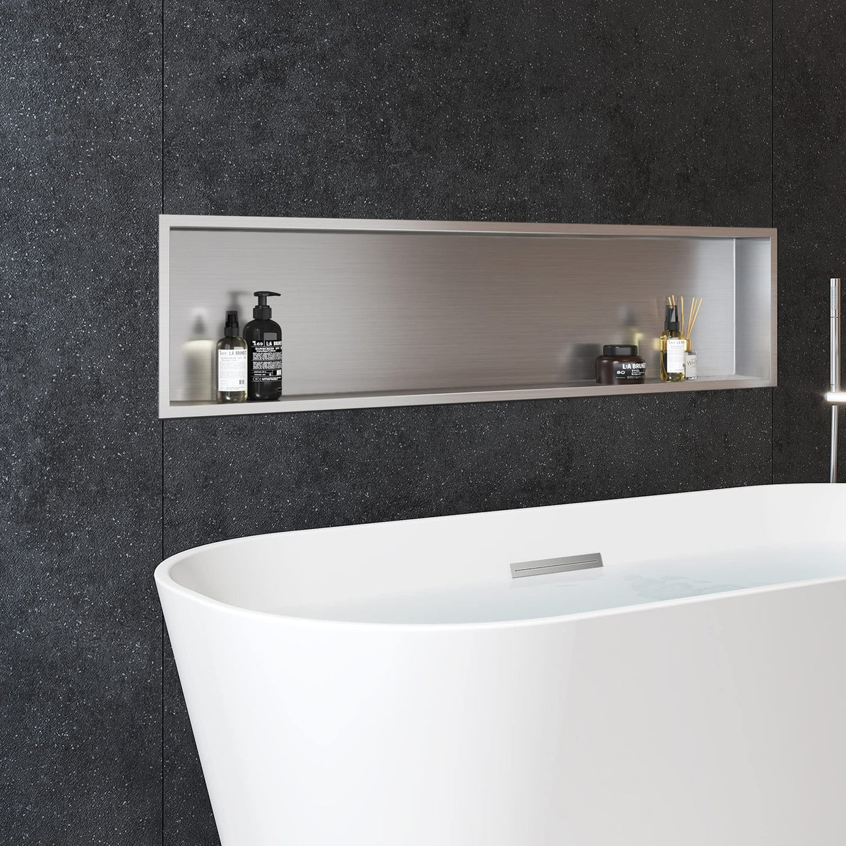 PULSE ShowerSpas NI-1212-MB Niche in Matte Black 12" x 12"