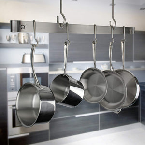 Enclume PR1836 SS 36" Offset Hook Ceiling Bar w/ 6 Hooks SS