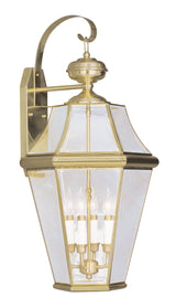 Livex Lighting 2366-02 Georgetown 4-Light Outdoor Wall Lantern, Polished Brass