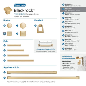 Amerock Cabinet Knob Champagne Bronze 1-3/16 inch (30 mm) Length Blackrock 1 Pack Drawer Knob Cabinet Hardware
