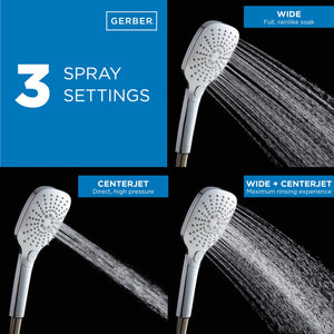 Gerber D463138BB Soft Square 3-function Handshower, 1.75GPM - Brushed Bronze