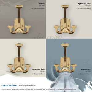 Amerock H37004CZ Vicinity Triple Prong Decorative Wall Hook Champagne Bronze Hook for Coats, Hats, Backpacks, Bags Hooks for Bathroom, Bedroom, Closet, Entryway, Laundry Room, Office