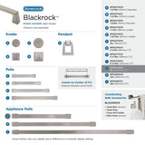 Amerock Appliance Pull Satin Nickel 8 inch (203 mm) Center to Center Blackrock 1 Pack Drawer Pull Drawer Handle Cabinet Hardware