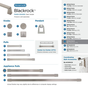 Amerock Appliance Pull Satin Nickel 8 inch (203 mm) Center to Center Blackrock 1 Pack Drawer Pull Drawer Handle Cabinet Hardware