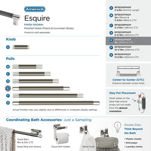 Amerock BP36562PNGM Esquire Cabinet Pull, 8in (203mm) Center-to-Center, Polished Nickel/Gunmetal