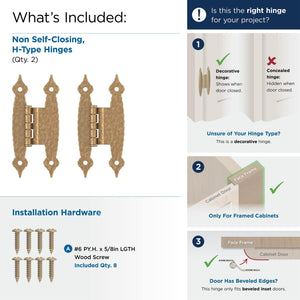 Amerock BPR3406CZ Cabinet Hinge 3/8 in (10 mm) Offset Non-Self Closing Face Mount Champagne Bronze Kitchen Cabinet Door Hinge 1 Pair/2 Pack Functional Hardware