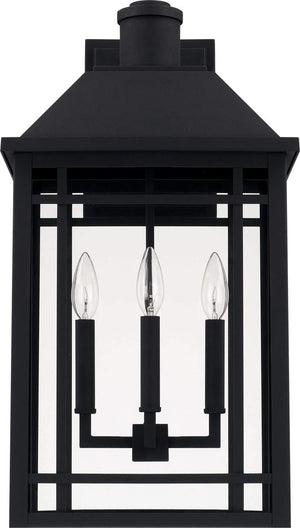 Capital Lighting 927131BK Braden 3 Light Outdoor Wall Lantern Black