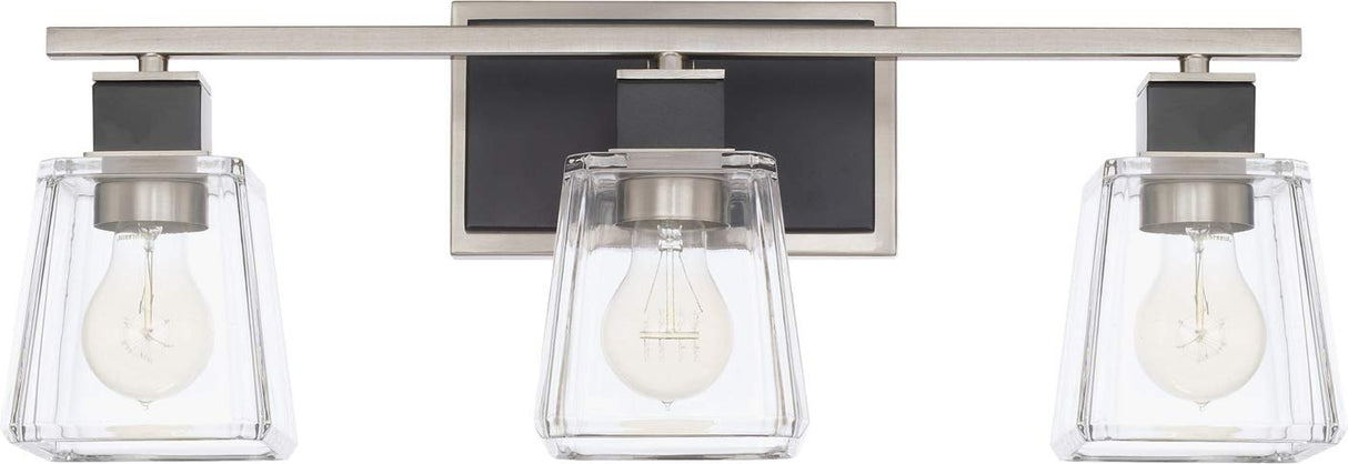 Capital Lighting 125231BT-445 Tux 3 Light Vanity Black Tie