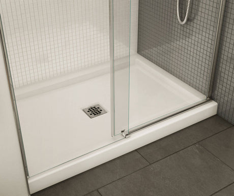 MAAX 420001-501-001-100 B3Square 4832 Acrylic Alcove Shower Base in White with Center Drain