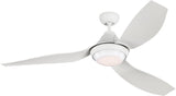Monte Carlo Avvo 3AVOR56RZWD White 56" Indoor/Outdoor, Energy Efficient Ceiling Fan with LED Light, Remote Included