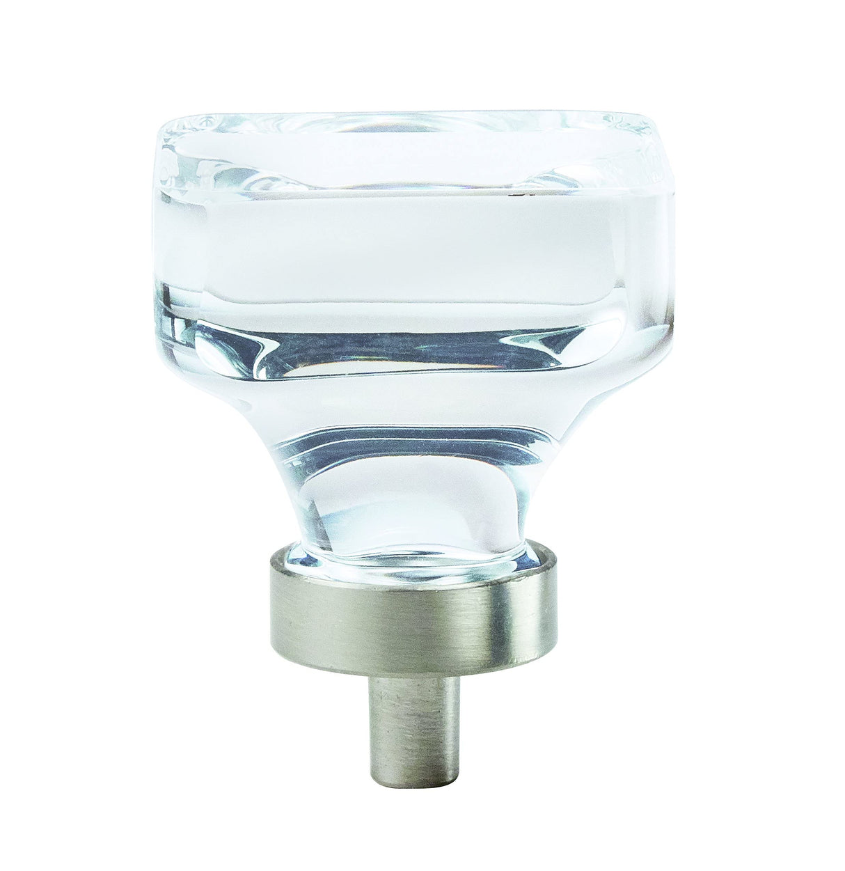 Amerock Cabinet Knob Clear/Satin Nickel 1-3/8 inch (35 mm) Length Glacio 1 Pack Drawer Knob Cabinet Hardware