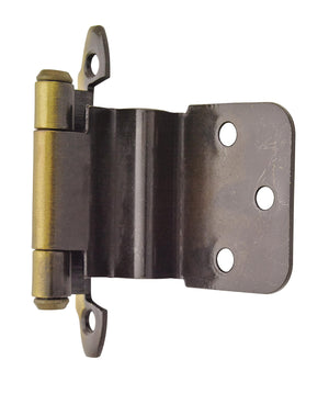 Amerock Cabinet Hinge 3/8 inch (10 mm) Inset Hinge Antique Brass 2 Pack Self-Closing Hinge Face Mount Hinge Cabinet Door Hinge