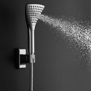 PULSE ShowerSpas 1056-CH-1.8GPM PowerShot Shower System with Air-Infused Curved 8" Multi-Pattern Showerhead and 3-Function Hand Shower, Polished Chrome, 1.8 GPM