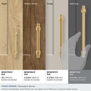Amerock BP36771CZ Champagne Bronze Cabinet Pull 6-5/16 in (160 mm) Center-to-Center Cabinet Handle Winsome Drawer Pull Kitchen Cabinet Handle Furniture Hardware