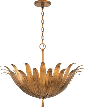 Capital Lighting 349541AG Eden 4 Light Pendant Antique Gold