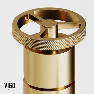 VIGO Cass 12 inch H Single Hole Single Handle Bathroom Faucet in Matte Brushed Gold - Vessel Sink Faucet VG03030MG