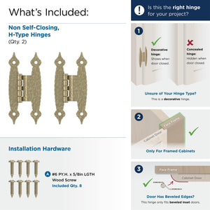Amerock BPR3406BBZ Cabinet Hinge 3/8 in (10 mm) Offset Non-Self Closing Face Mount Golden Champagne Kitchen Cabinet Door Hinge 1 Pair/2 Pack Functional Hardware