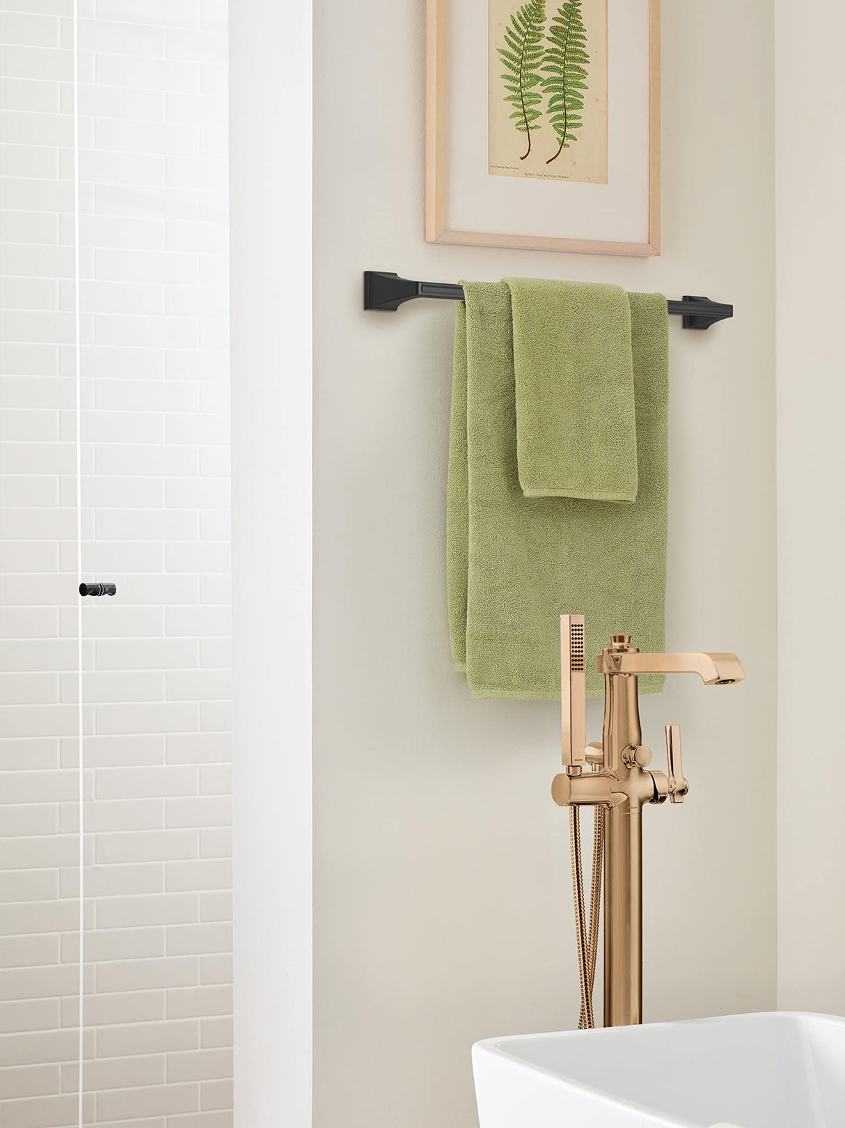 Amerock BH36024MB Matte Black Towel Bar 24 in (610 mm) Towel Rack Mulholland Bathroom Towel Holder Bathroom Hardware Bath Accessories