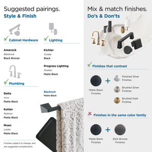 Amerock BH36001MB Matte Black Pivoting Double Post Toilet Paper Holder 9-5/16 in. (237 mm) Toilet Tissue Holder Blackrock Bath Tissue Holder Bathroom Hardware Bath Accessories