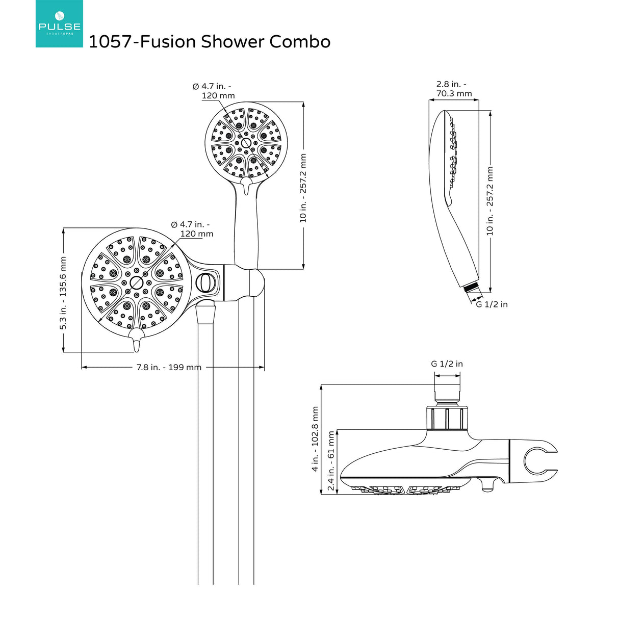 PULSE ShowerSpas 1057-CH Chrome Fusion Combo