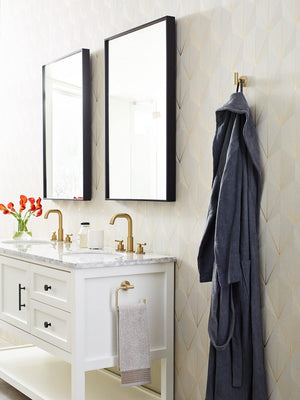 Amerock BH26541BBZ Golden Champagne Towel Ring 6-7/16 in (164 mm) Length Towel Holder Arrondi Hand Towel Holder for Bathroom Wall Small Kitchen Towel Holder Bath Accessories