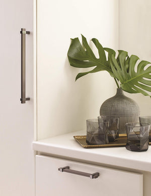 Amerock Cabinet Pull Black Brushed Nickel/Black Nickel 10-1/16 inch (256 mm) Center to Center Mulino 1 Pack Drawer Pull Drawer Handle Cabinet Hardware