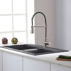 Kraus KPF-1612SS Single Lever Pull Down Kitchen Faucet in Stainless Steel