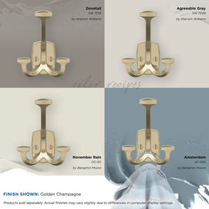 Amerock H37004BBZ Vicinity Triple Prong Decorative Wall Hook Golden Champagne Hook for Coats, Hats, Backpacks, Bags Hooks for Bathroom, Bedroom, Closet, Entryway, Laundry Room, Office