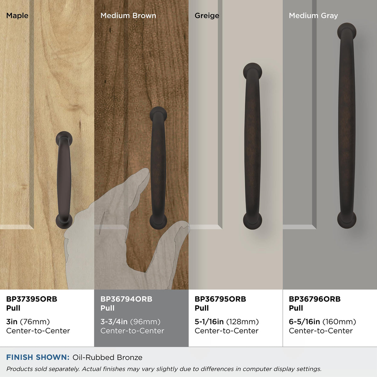 Amerock Cabinet Pull Oil Rubbed Bronze 3-3/4 inch (96 mm) Center-to-Center Renown 1 Pack Drawer Pull Cabinet Handle Cabinet Hardware