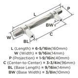 Amerock Cabinet Pull Satin Nickel/Polished Chrome 3-3/4 inch (96 mm) Center-to-Center London 1 Pack Drawer Pull Drawer Handle Cabinet Hardware