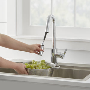 Gerber D457230 Chrome Amalfi Single Handle Pull-down Kitchen Faucet